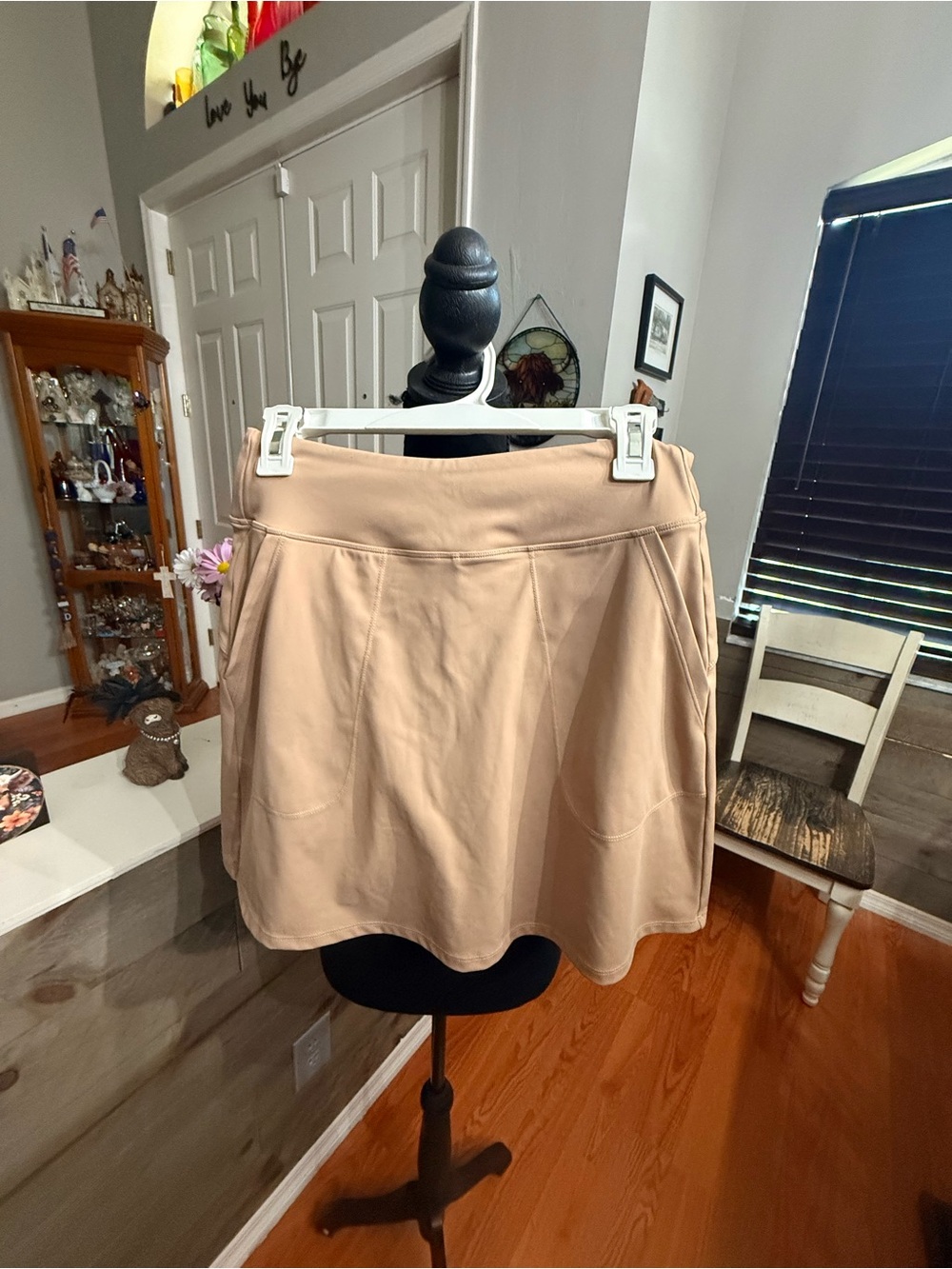 Neutral Beige Skater Skirt